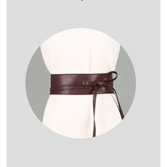 Obi Belt Wide Wrap Around Waist Boho Gypsy Self Tie Cinched Corset Brown - Picture 5 of 12